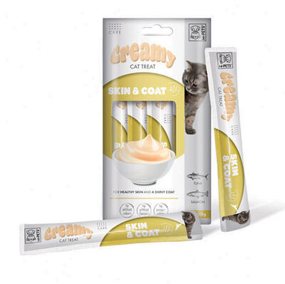 M-Pets Skin Coat Deri ve Tüy Sağlığı Creamy Kedi Ödülü 4x15 Gr