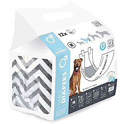 M-Pets Diapers Erkek Köpek Külot Medium 12 li Paket - M-Pets