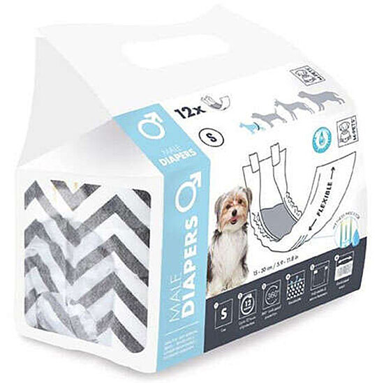 M-Pets Diapers Erkek Köpek Külot Small 12 li Paket - 1