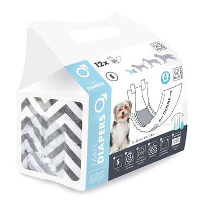 M-Pets Diapers Erkek Köpek Külot Small 12 li Paket - 1