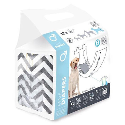 M-Pets Diapers Erkek Köpek Külot XLarge 12 li Paket - 1