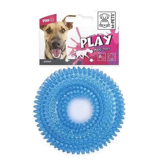 M-Pets Donut Köpek Oyuncağı 9 Cm - Mavi - 1