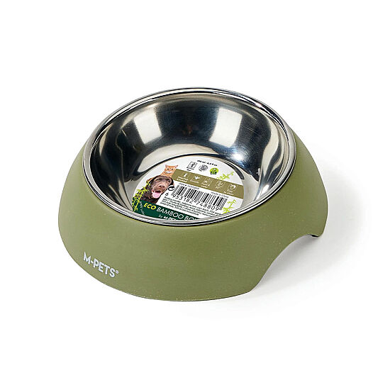M-Pets Eco Bamboo Mama ve Su Kabı - 190 ML - Zeytin Yeşili - 1