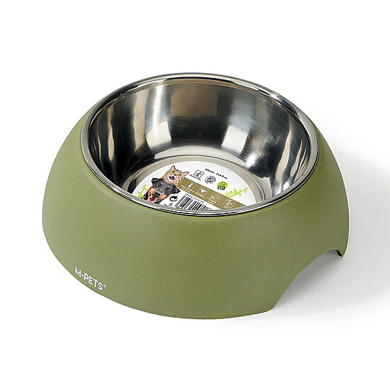 M-Pets Eco Bamboo Mama ve Su Kabı - 350 ML - Zeytin Yeşili - 1