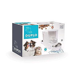 M-Pets Eco Duplo İki Hazneli Mama ve Su Kabı 3 Lt / 1,3 Kg - Beyaz - M-Pets