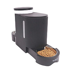 M-Pets Eco Duplo İki Hazneli Mama ve Su Kabı 3 Lt / 1,3 Kg - Siyah - 3