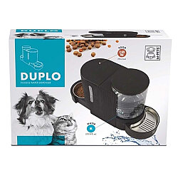 M-Pets Eco Duplo İki Hazneli Mama ve Su Kabı 6 Lt / 2,65 Kg - Siyah - M-Pets