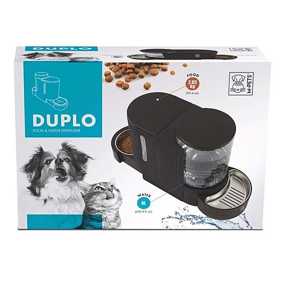 M-Pets Eco Duplo İki Hazneli Mama ve Su Kabı 6 Lt / 2,65 Kg - Siyah - 1