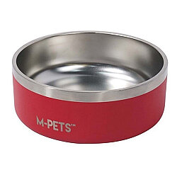 M-Pets Eskimo Çift Cidarlı Mama ve Su Kabı - 1,25 L - Kırmızı - 2