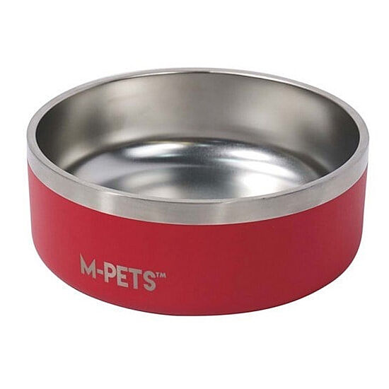 M-Pets Eskimo Çift Cidarlı Mama ve Su Kabı - 1,25 L - Kırmızı - 2