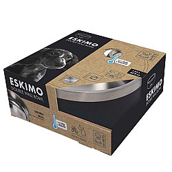 M-Pets Eskimo Çift Cidarlı Mama ve Su Kabı - 1,25 L - Siyah - M-Pets