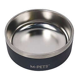 M-Pets Eskimo Çift Cidarlı Mama ve Su Kabı - 1,25 L - Siyah - 2