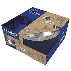 M-Pets Eskimo Çift Cidarlı Mama ve Su Kabı - 2 L - Lacivert - M-Pets