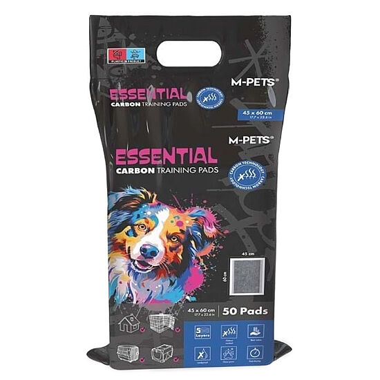 M-Pets Essential Karbonlu Yapışkanlı Köpek Çiş Eğitim Pedi 45 x 60 Cm 50'li Paket - 1