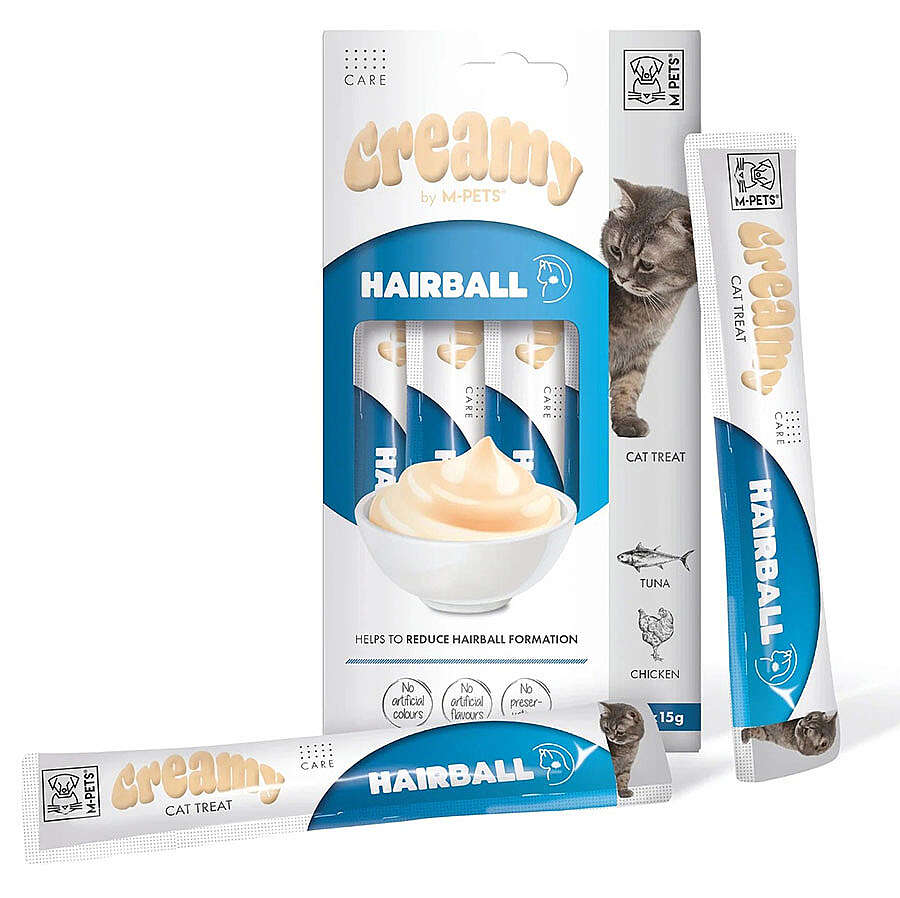 M-Pets Hairball Tüy Yumağı Kontrolü Creamy Kedi Ödülü 4x15 Gr