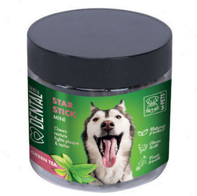 M-Pets Mini Dental Snack Green Tea Star Stick Köpek Ödülü 110 Gr - 1