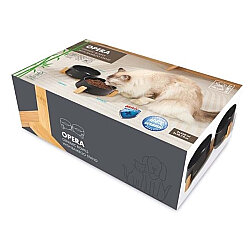 M-Pets Opera Bamboo Standlı İkili Seramik Mama Kabı - 2 x 850 ML Siyah - M-Pets