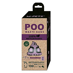 M-Pets Poo Geri Dönüştürülmüş Dışkı Toplama Poşeti 15 Yaprak 8 Adet Lavanta Kokulu - M-Pets