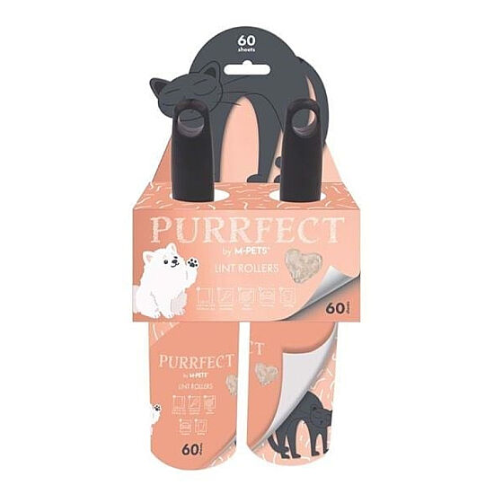 M-Pets Purrfect Tüy Toplama Rulosu 60 Yaprak 2'li Paket (Toplam 120 Yaprak) Pink - 1