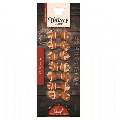 M-Pets Trusty Beef Tatlı Patatesli Düğümlü Kemik 7 li Paket 140 Gr - 1