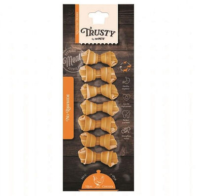 M-Pets Trusty Chicken Tatlı Patatesli Düğümlü Kemik 7 li Paket 140 Gr - 1