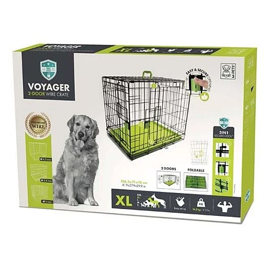 M-Pets Voyager İki Kapılı Köpek Kafesi 106x71x76 Cm - XLarge - Yeşil - 1