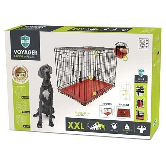 M-Pets Voyager İki Kapılı Köpek Kafesi 122x76x84 Cm - XXLarge - Kırmızı - 1