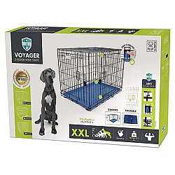 M-Pets Voyager İki Kapılı Köpek Kafesi 122x76x84 Cm - XXLarge - Mavi - M-Pets