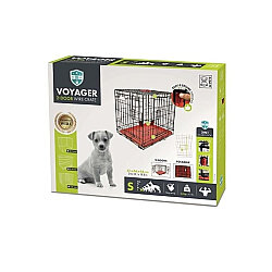 M-Pets Voyager İki Kapılı Köpek Kafesi 61x46x48 Cm - Small - Kırmızı - M-Pets