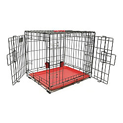 M-Pets Voyager İki Kapılı Köpek Kafesi 61x46x48 Cm - Small - Kırmızı - 3