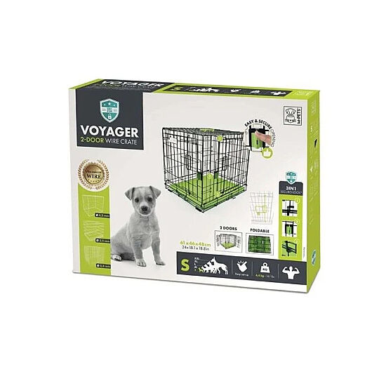 M-Pets Voyager İki Kapılı Köpek Kafesi 61x46x48 Cm - Small - Yeşil - 1