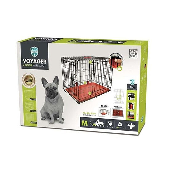 M-Pets Voyager İki Kapılı Köpek Kafesi 76x48x53 Cm - Medium - Kırmızı - 1