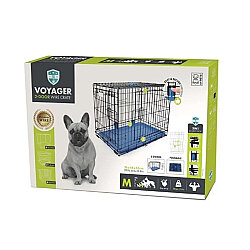 M-Pets Voyager İki Kapılı Köpek Kafesi 76x48x53 Cm - Medium - Mavi - M-Pets