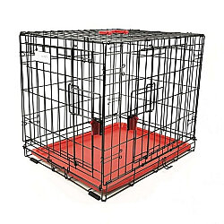 M-Pets Voyager İki Kapılı Köpek Kafesi 91x58x63 Cm - Large - Kırmızı - 2