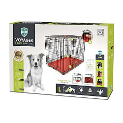 M-Pets Voyager İki Kapılı Köpek Kafesi 91x58x63 Cm - Large - Kırmızı - M-Pets