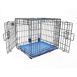 M-Pets Voyager İki Kapılı Köpek Kafesi 91x58x63 Cm - Large - Mavi - 3