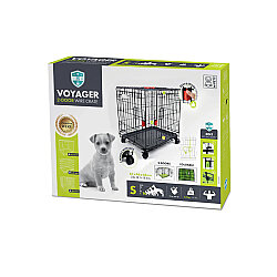M-Pets Voyager İki Kapılı ve Tekerlekli Köpek Kafesi 61x46x48 Cm - Small - Siyah - M-Pets