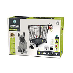 M-Pets Voyager İki Kapılı ve Tekerlekli Köpek Kafesi 76x48x53 Cm - Medium - Siyah - M-Pets