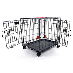 M-Pets Voyager İki Kapılı ve Tekerlekli Köpek Kafesi 76x48x53 Cm - Medium - Siyah - 3