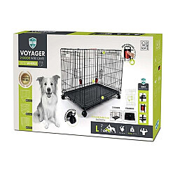 M-Pets Voyager İki Kapılı ve Tekerlekli Köpek Kafesi 91x58x63 Cm - Large - Siyah - M-Pets
