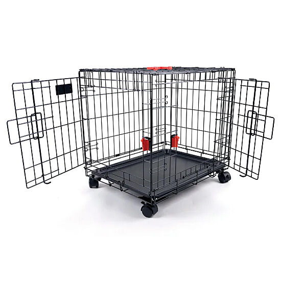 M-Pets Voyager İki Kapılı ve Tekerlekli Köpek Kafesi 91x58x63 Cm - Large - Siyah - 3
