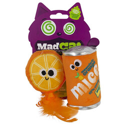 Mad Cat - Mad Cat Orange Mice Soda Kedi Otlu ve Matatabili 2 li Kedi Oyuncağı
