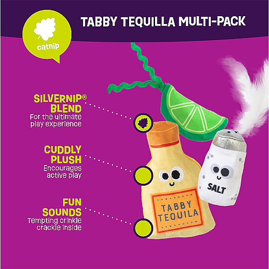 Mad Cat Tabby Tequila Kedi Otlu ve Matatabili 3 lü Kedi Oyuncağı - 6