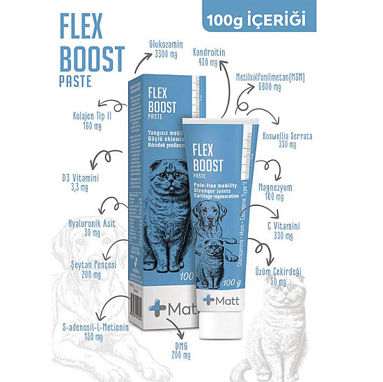 Matt Flex Boost Eklem Sağlığı Destekleyici Kedi ve Köpek Macunu 100 Gr - 2