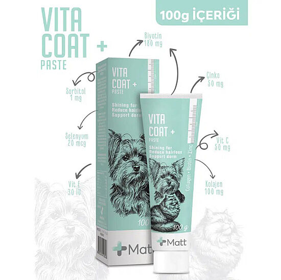 Matt Vita Coat Tüy Sağlığı Destekleyici Kedi ve Köpek Macunu 100 Gr - 3