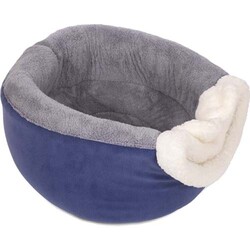 Silindir Mavi - Gri Yıkanabilir Kedi ve Küçük Irk Köpek Yatağı 40x40 Cm - Thumbnail