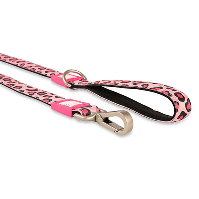 Max Molly Leopard Pink Desenli Köpek Gezdirme Kayışı (Medium)