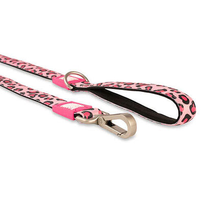 Max Molly Leopard Pink Desenli Köpek Gezdirme Kayışı (XSmall)