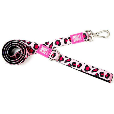 Max Molly Leopard Pink Desenli Köpek Gezdirme Kayışı (XSmall)