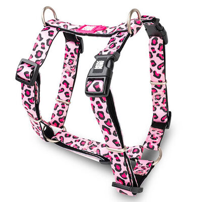 Max Molly Leopard Pink Desenli Köpek Göğüs Tasması (Medium)